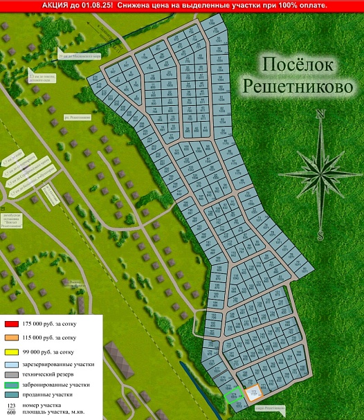 План и цены КП Решетниково